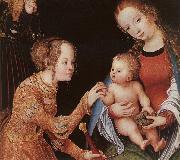 CRANACH, Lucas the Elder The Mystic Marriage of St Catherine (detail) fhg oil painting on canvas